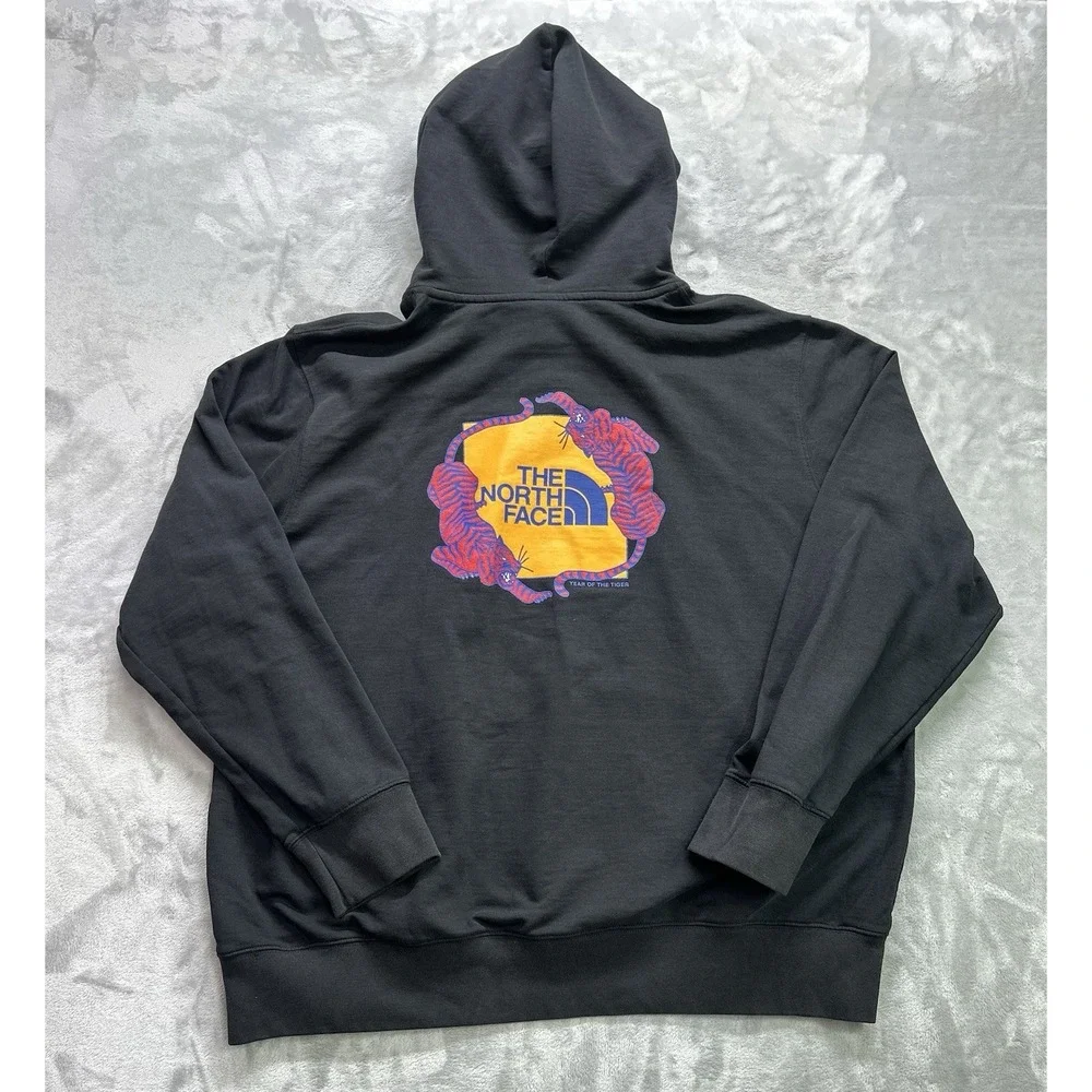 Black The North Face Hoodie The Year of the Tiger Logo Graphic Print Mens XXL